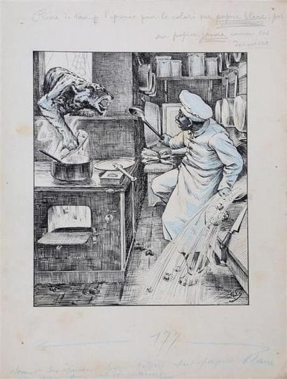 [L'IRRUPTION DU TIGRE DANS LA CUISINE].
STARACE...