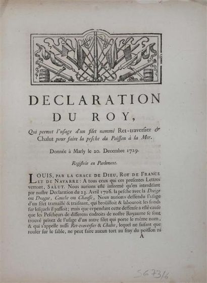 [Poisson] [Pêche]. ENSEMBLE DE 6 DOCUMENTS.
-...