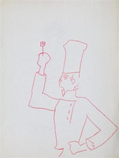 ENSEMBLE DE DESSINS PRÉPARATOIRES ET RECETTES...