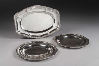 PAIRE DE PLATS RONDS & PLAT OVALE. RISLER...
