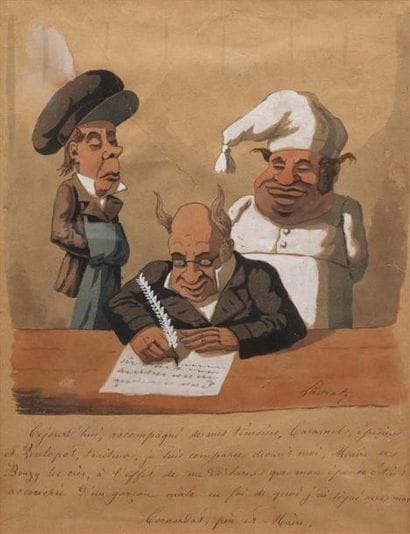[Caricatures]. LE BOUCHER. LE TRAITEUR.
LAVRATE...