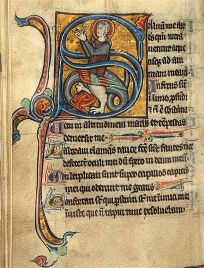 [Manuscrit enluminé du XIIIe siècle] Psautier...
