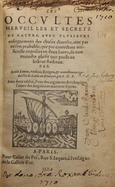 * LEMNIUS (Levinus). Les occultes merveilles...