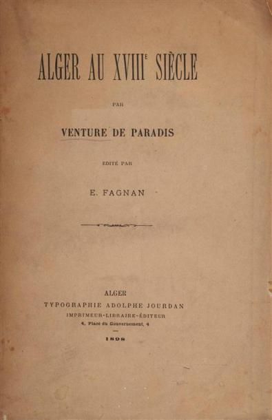 VARIA. ALGERIE. HISTOIRE, SCIENCES. Ensemble...
