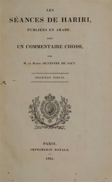 SILVESTRE DE SACY [Ed.]. Les séances de Hariri,...