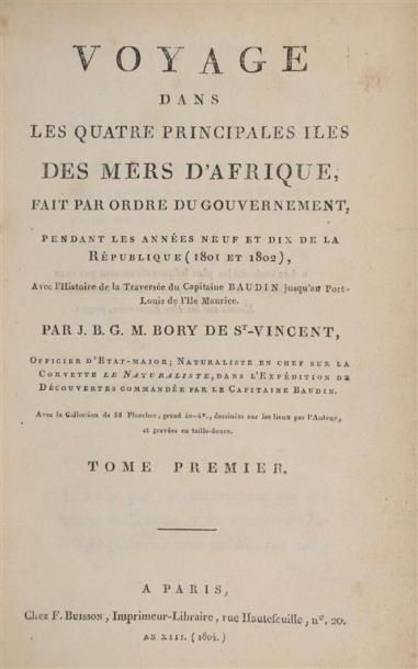 BORY DE SAINT-VINCENT (J.B.G.M.). Voyage...