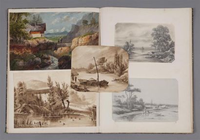 [Dessins]. Album de dessins. Album in-folio,...
