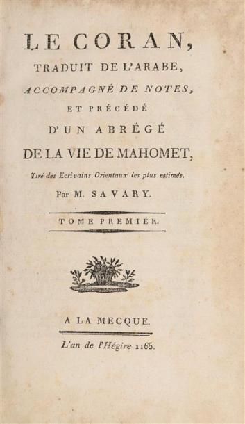 SAVARY (Claude). Le Coran, traduit de l'arabe,...