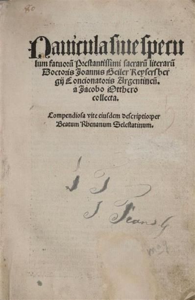 [Post-incunable]. GEILER DE KAYSERSBERG (Jean)....