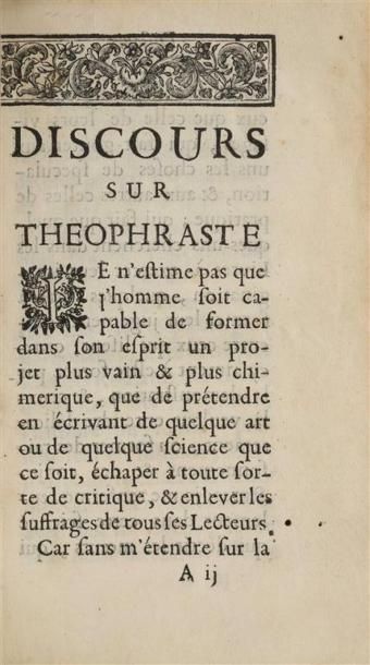 LA BRUYERE. Les caractères de Théophraste,...