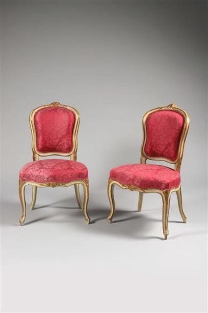 /// NON VENU /// Paire de chaises à dossier...