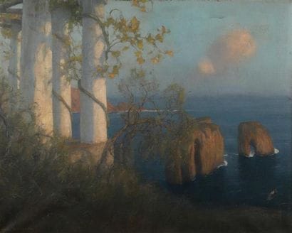 /// NON VENU /// Maurice REALIER-DUMAS (1860-1928).
Jardin...