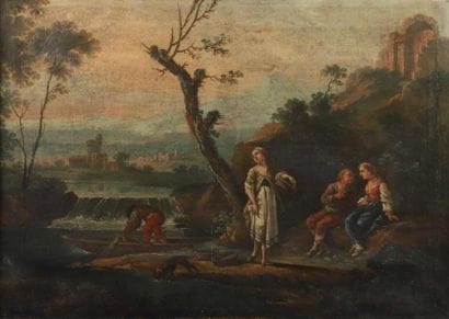 École FRANCAISE du XVIIIe siècle.
Personnages...
