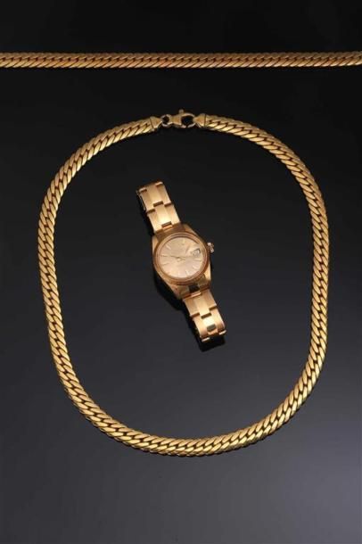 Parure en or 18 K (750 millièmes) composée...