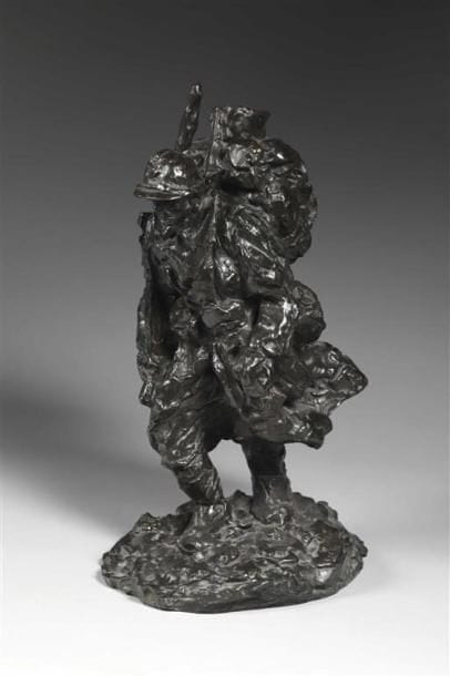 J. CIR.
Le poilu.
Bronze à patine brune,...