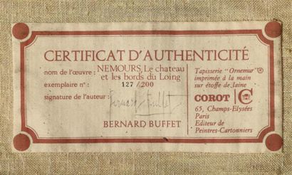 BERNARD BUFFET (1928-1999) (d'après).
Tapisserie...