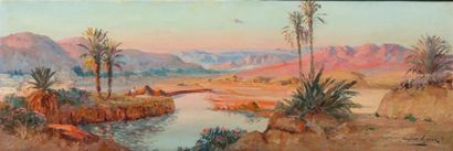 Constant LOUCHE (1880-1965).
Oasis.
Huile...