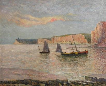 Maxime MAUFRA (1861-1918).
Calme au crépuscule,...