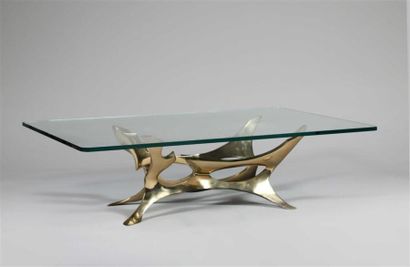 FRED BROUARD (1944-1999).
Table basse à plateau...