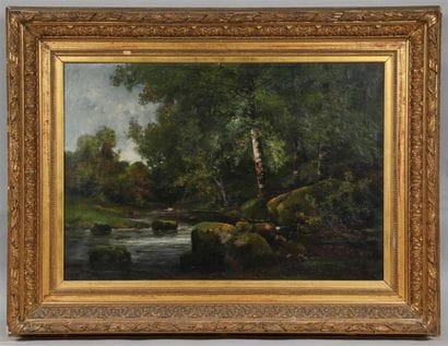 Louis MATIFAS (1847-1896).
Bouleaux en bord...