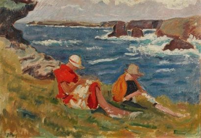 Jean PUY (1876-1960).
Deux femmes cousant...