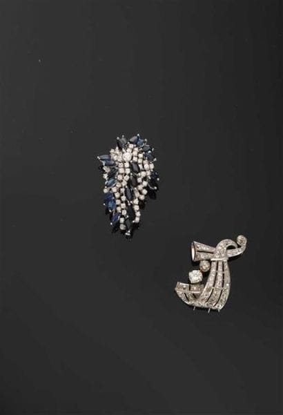 artie de broche double-clip en platine (950...