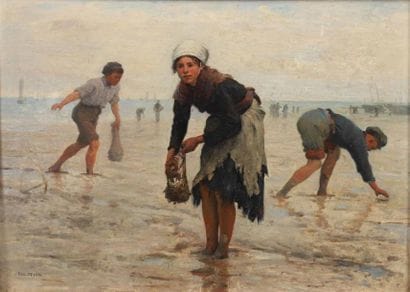 Eugène FEYEN (1815-1908).
Pêcheuse de crabe.
Huile...