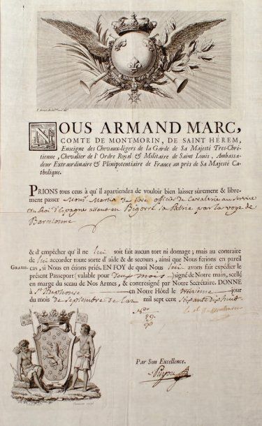 ARMAND-MARC COMTE DE MONTMORIN. 1745- 1792....