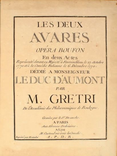 GRÉTRI, DE L'ACADÉMIE DES PHILARMONIQUES...