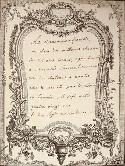[CHANSONS MANUSCRITES]. Le chansonnier francais,...
