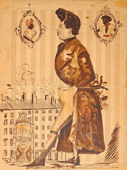 ATTRIBUÉ À GIACOMO ROSSINI
Caricature d'Alexandre...
