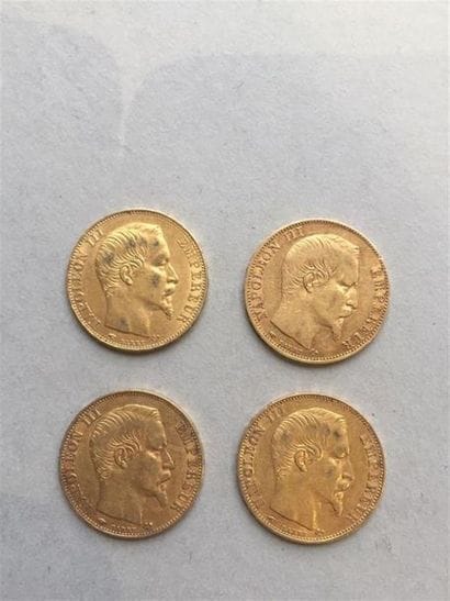 20 francs tête nue (4). Paris. 1855, 1856,...