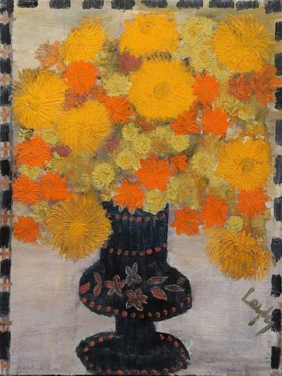 Leyly MATINE-DAFTARY (1937-2007), dit LEYLY.
Flowers.
Acrylique...