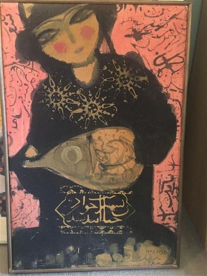 Nasser OVISSI (né en 1934).
Femme au setar.
Technique...