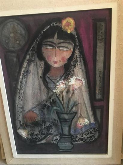 Jazeh TABATABAI (1923-2008).
Femme assise...