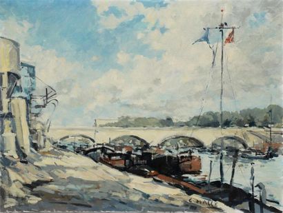 Charles MALLE (né en 1935).
La seine au pont...