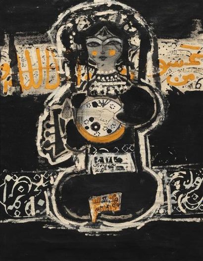 Nasser OVISSI (né en 1934).
Femme au setar.
Technique...