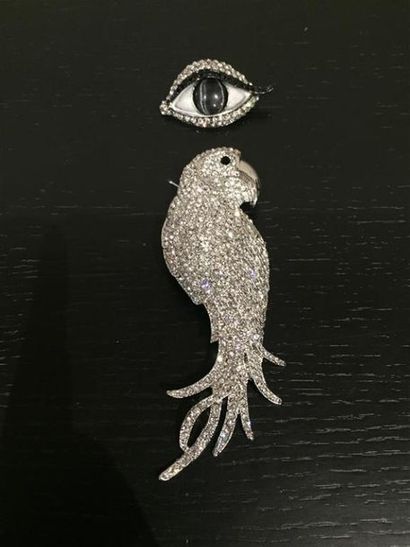 Lot comprenant une importante broche pendentif...