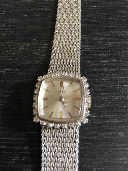 EREM. Montre bracelet de dame en or gris...