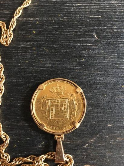 Lot en or jaune 18K (750 millièmes) comprenant...