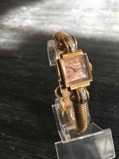 FLAMOR. Montre-bracelet de dame en or jaune...