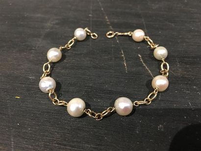 Bracelet en or jaune 18K (750 millièmes)...