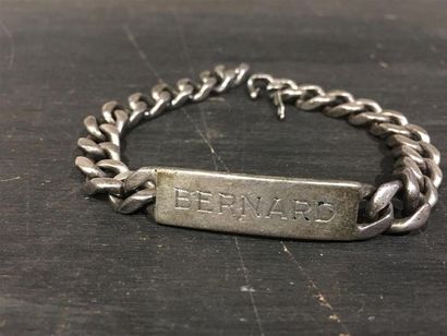 Gourmette en argent (925 millièmes) gravée...