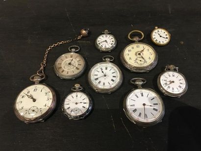Lot de 8 montres de gousset en argent (925...