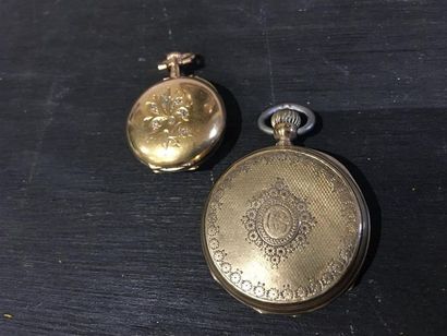 2 montres de gousset ou de col en or jaune...