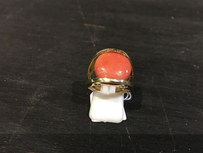 Bague ouverte en or jaune 18K (750 millièmes),...