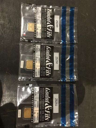 3 x Lingotins de 20g sous blisters et sachets...