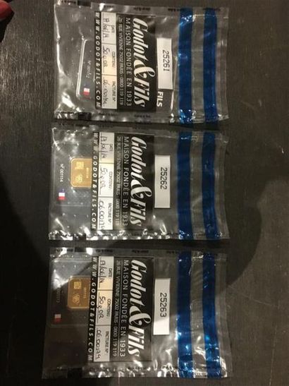 3 x Lingotins de 50g sous blisters et sachets...