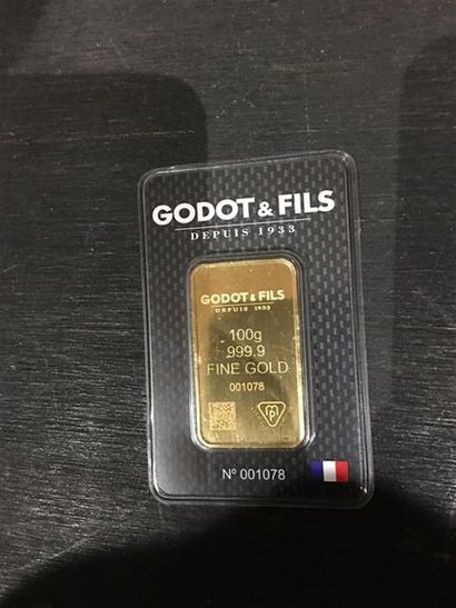 Lingotin de 100g n°001078 sous blister Godot...