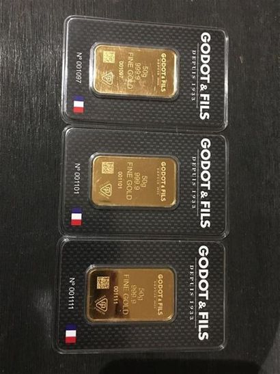 3 x Lingotins de 50g sous blisters Godot...